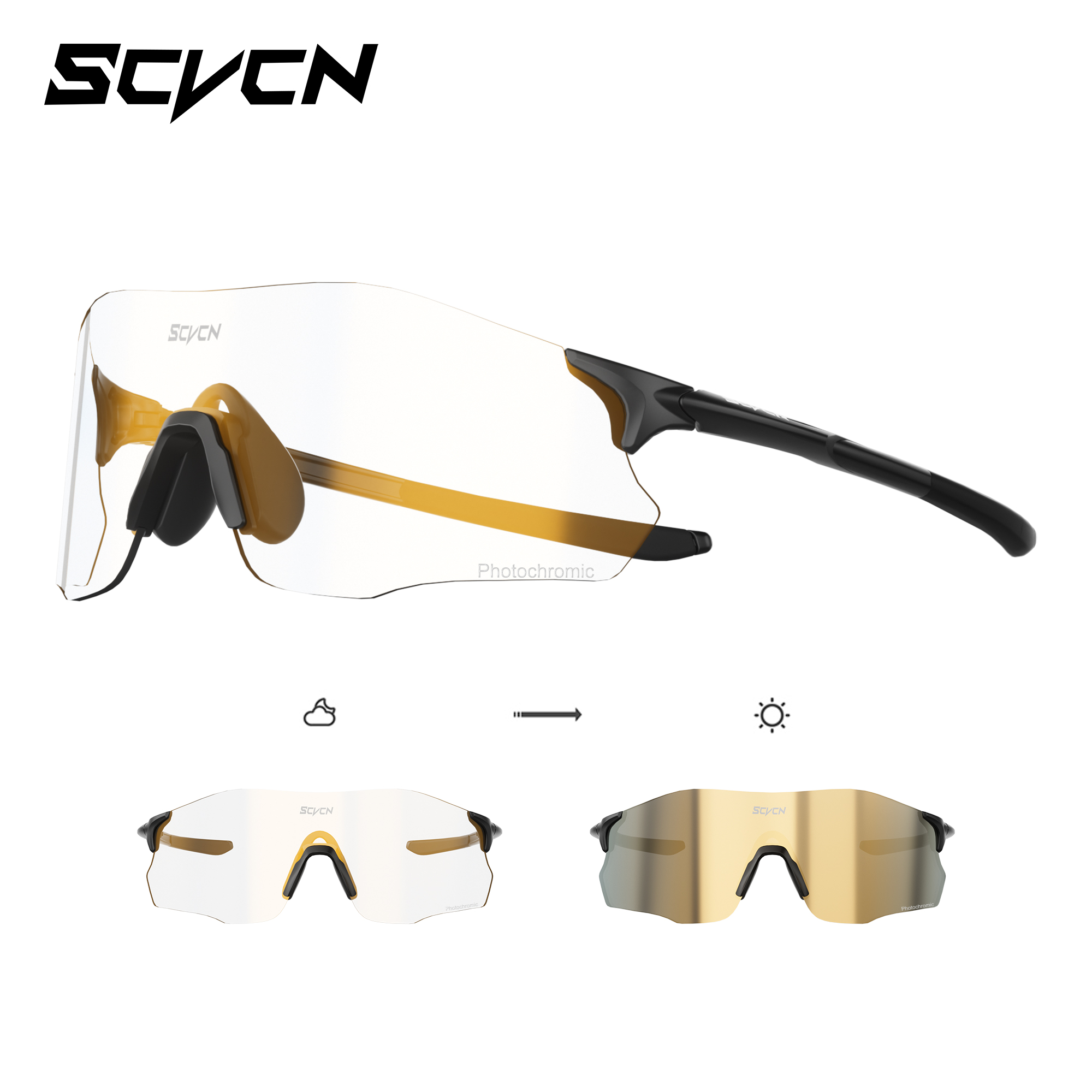 Mountain Biking Sport - SCVCN Occhiali da sole fotocromatici senza