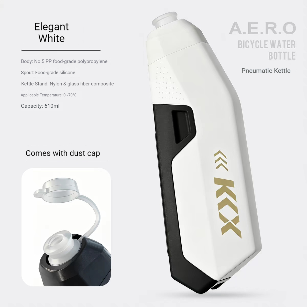 Mountain Biking Water Bottle - Borraccia sportiva aerodinamica da 610 ml